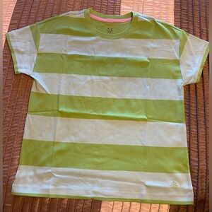 NEW - Isaac Mizrahi Live! Essentials Pima Cotton Rugby T-Shirt Color: Green